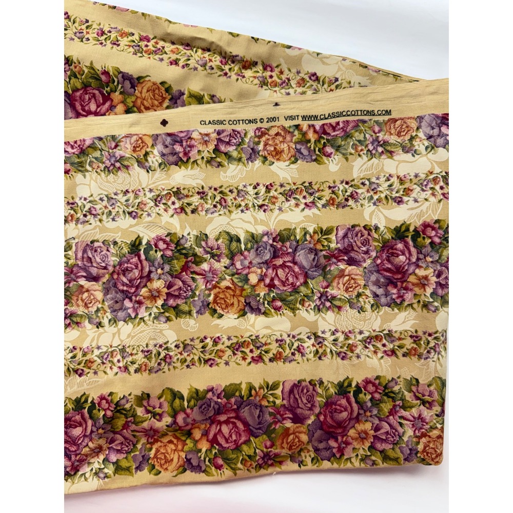 Vintage Fabric Floral Print 2 yards Quilting